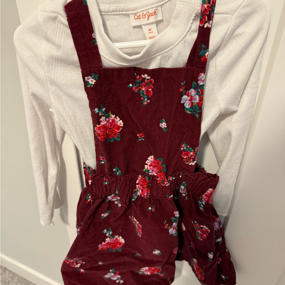 Cat & Jack Burgandy Jumper Dress